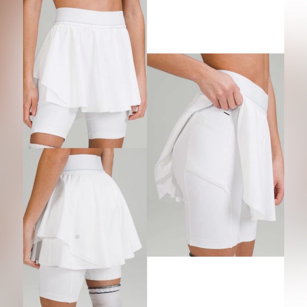 lululemon athletica White Layered Skort with Built-In Shorts